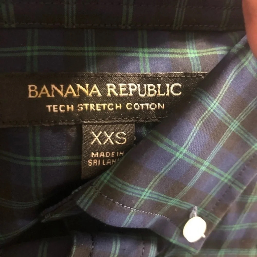 Banana republic plaid button up shirt men’s XXS - Picture 4 of 5